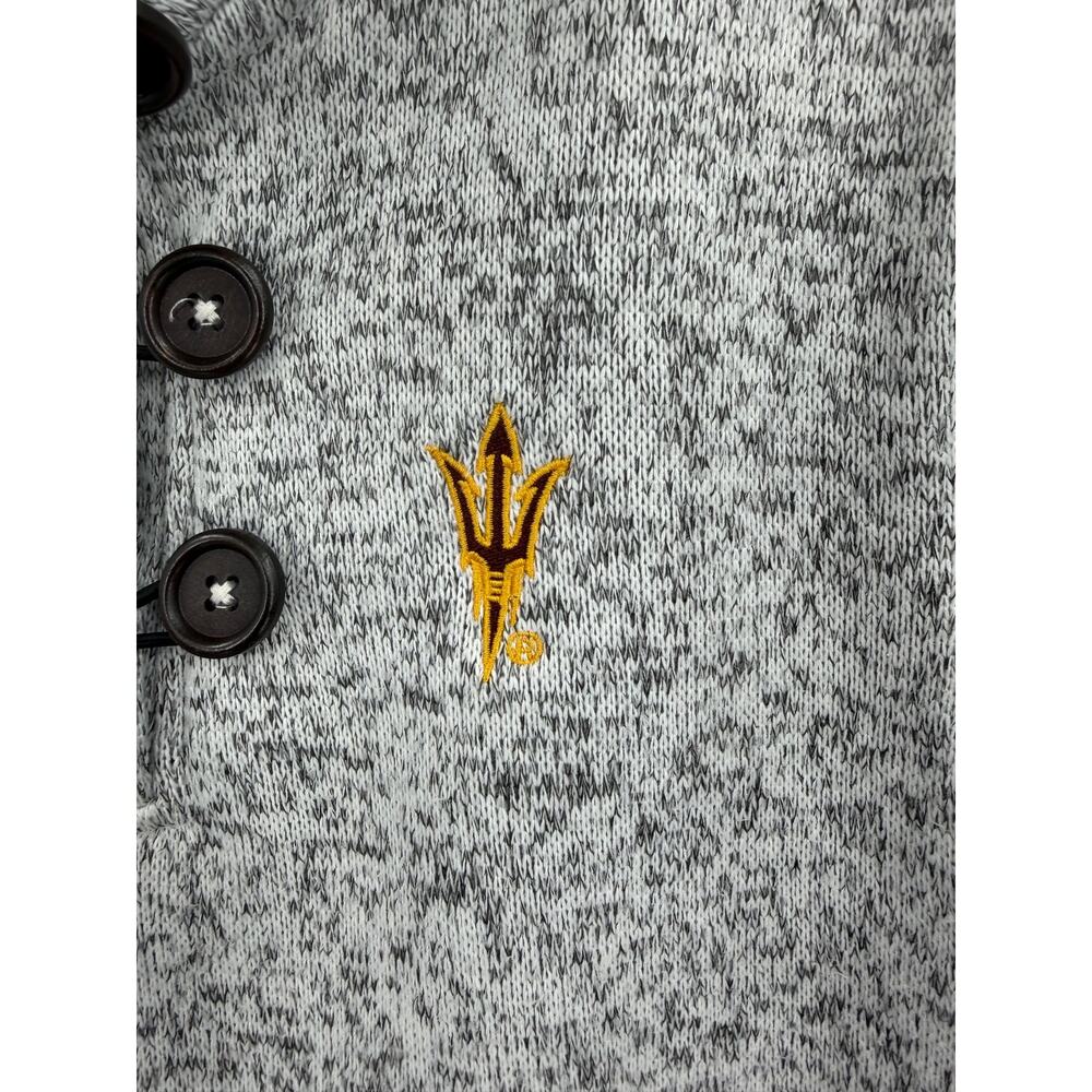 Champion Elite ASU Sun Devils Gray Marled Button Pullover Sweater Womens Small - Picture 3 of 9